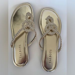 Talbots Women’s Gold Braided Sandals Size 7 NWT